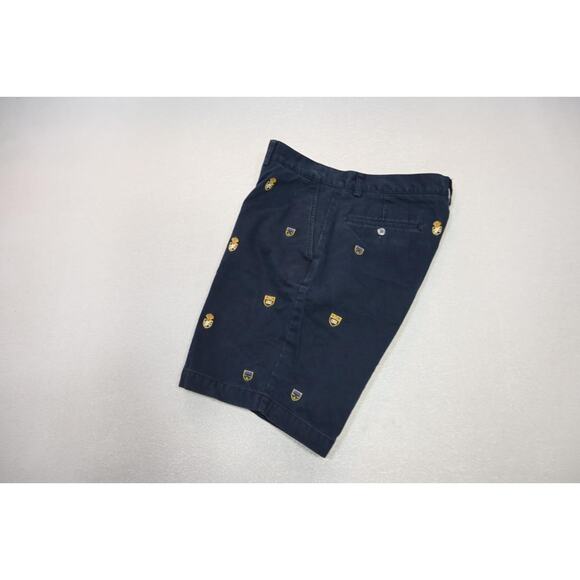 Polo Ralph Lauren Khaki Chino Shorts Crested Logo Blue 9" INS Mens Size 32 - Picture 1 of 10